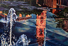 Paillon park, fountain reflections 2015