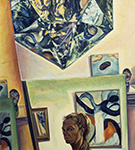 Self portrait against Roger Hilton 2002